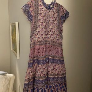 Sea ruffle sleeve border dress